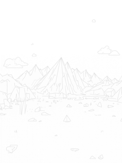 Triangular Mountains and Crystal Lake Scene