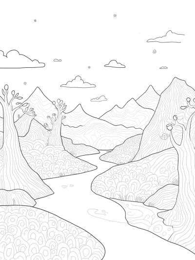 Patchwork Hills and Whimsical Trees