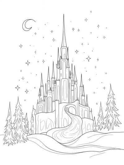 Sparkling Ice Castle in a Winter Wonderland