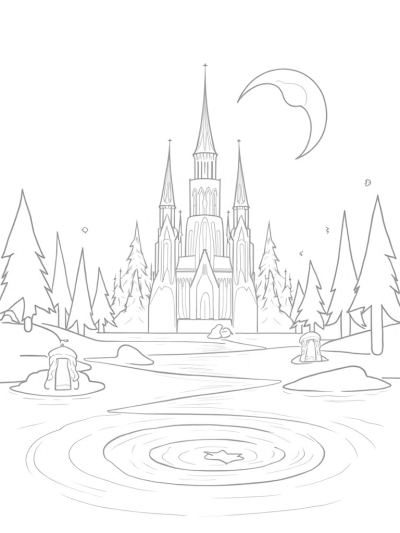 Sparkling Ice Palace and Crystalline Trees