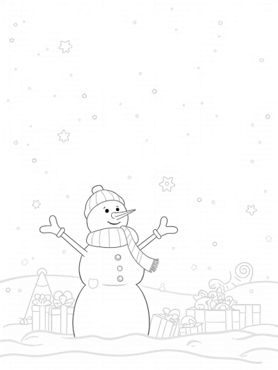 Giant Snowman in a Candy Cane Winter Wonderland