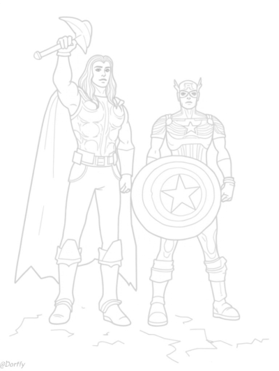 Thor and Captain America Unite in Battle