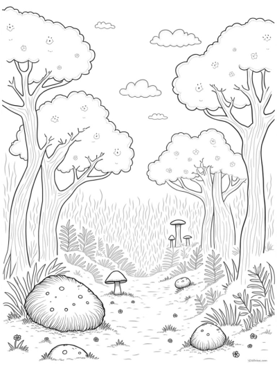 Gruffalo's Head Rock in a Whimsical Forest