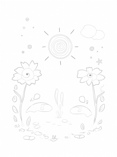 Oversized Flowers and a Sunny Pond