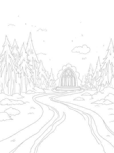 Majestic Ice Castle in a Frosty Landscape