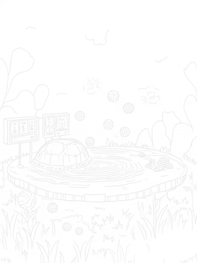 Floating Soccer Ball Arena Above a Tranquil Lake