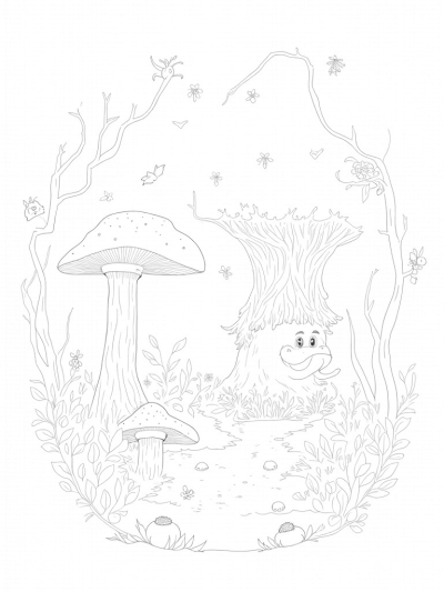 Enchanted Forest with Gruffalo Stone and Natural Throne