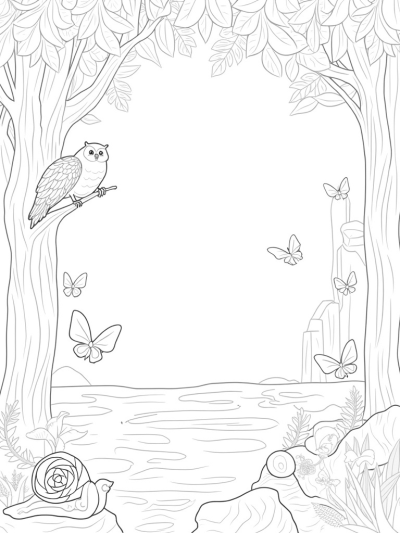 Jungle Canopy with Colorful Creatures