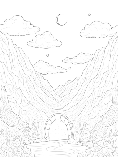 Dragon Scale Mountains with Floating Orbs