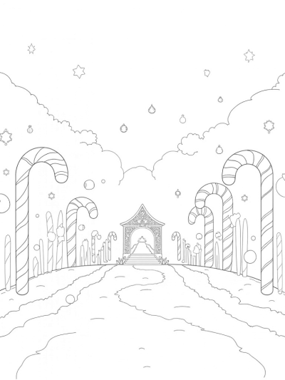 Giant Candy Canes and a Snowflake Gazebo