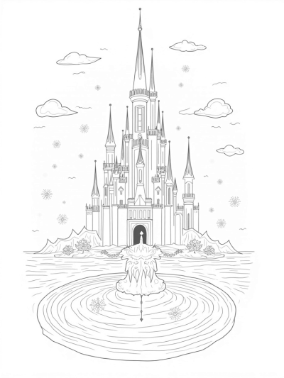 Majestic Ice Castle with Icicle Chandelier