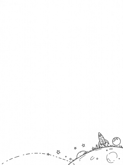 Cosmic Garden with Blooming Planets and Whimsical Rocket Ship