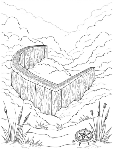 Colossal Wall and Gear Mechanisms in a Lush Valley