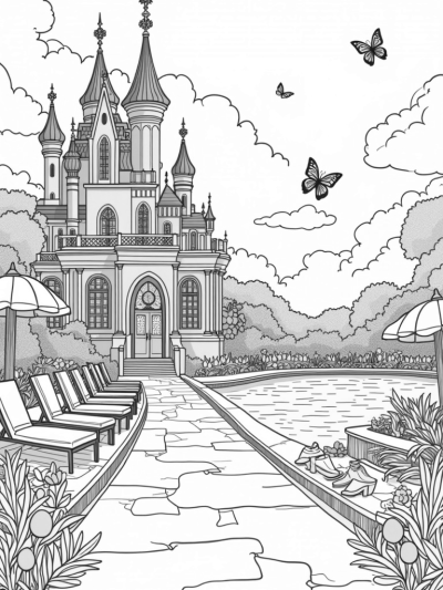 Dreamhouse Landscape with Pink Castle and Fashion Runway