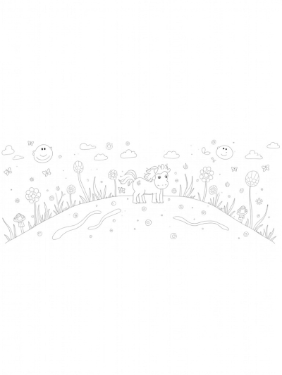 Graceful Pony in a Colorful Meadow