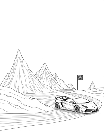 Racing Lamborghini in a Cloudy Sky