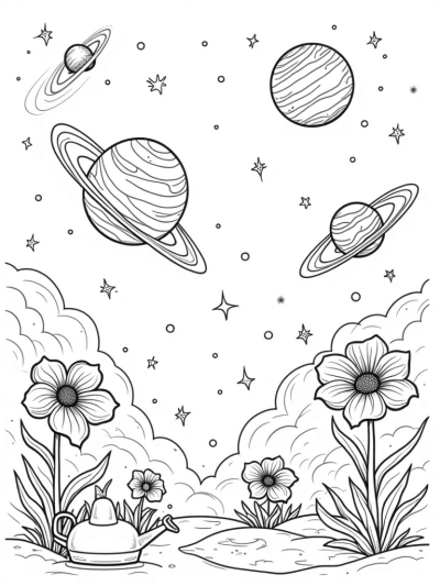 Cosmic Garden of Blooms and Stars