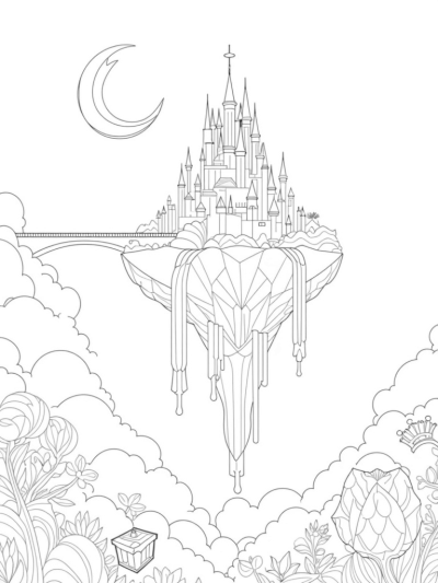 Crystal Castle in a Twilight Sky