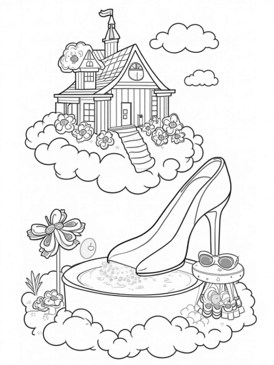 Floating Dreamhouse with High Heel Slide and Heart Pool