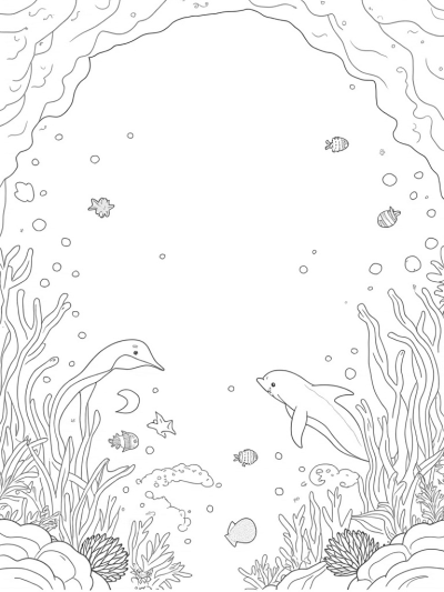 Dolphins Dancing in an Underwater Garden