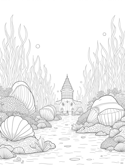 Underwater Garden with Seashells and Coral Market
