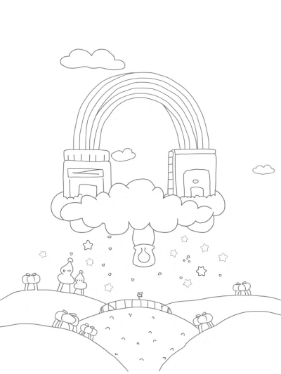 Floating Nursery with Rainbow Blocks and Plush Toy Boats