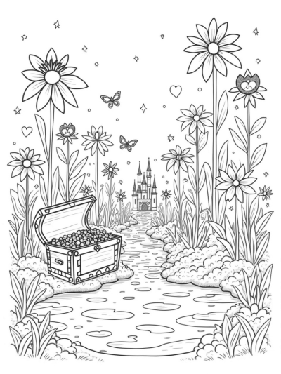 Crown-Shaped Flowers and a Candy Castle