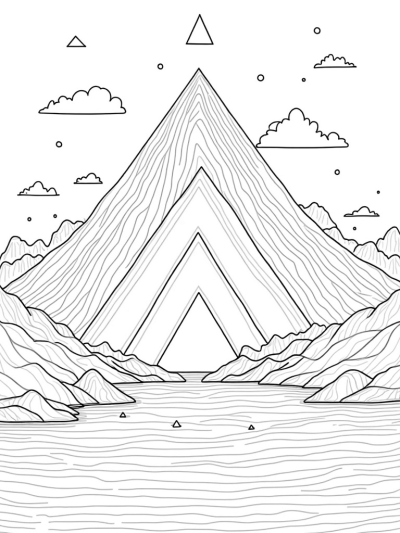 Floating Triangles and a Triangular Mountain Landscape