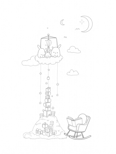 Floating Nursery with Plush Toys and Storybook