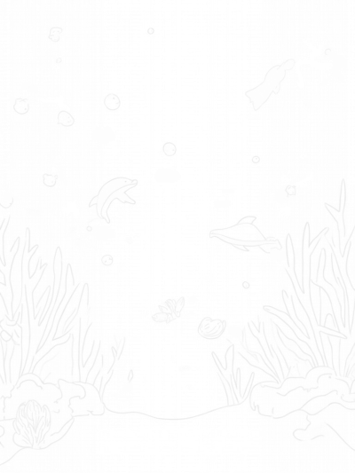 Dolphins in a Spiraling Coral Garden