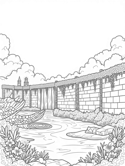 Colossal Wall with Enormous Wings and a Titan's Shadow