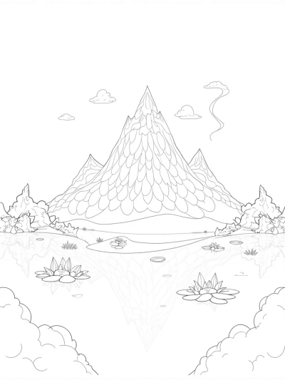 Dragon-Shaped Mountain with Floating Islands