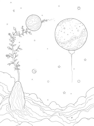 Cosmic Garden with Planets and Comets