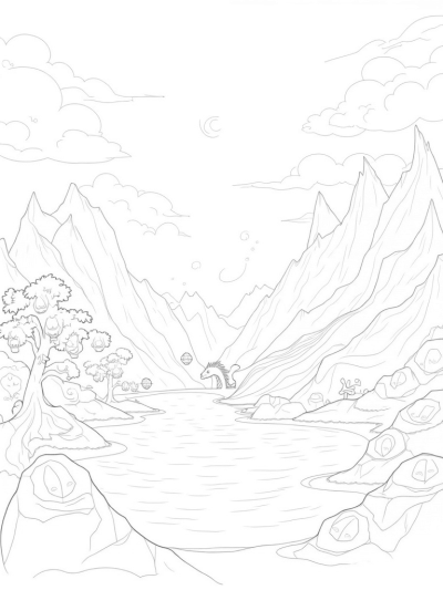 Crystal Dragon in a Serene Mountain Valley