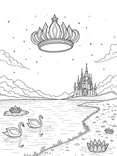 Floating Tiara Above a Shimmering Lake