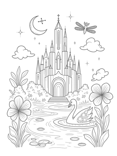 Crystal Castle Under the Crescent Moon