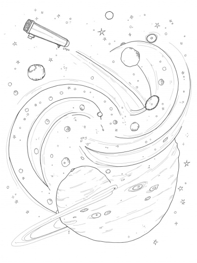 Cosmic Whirlwind with Telescope and Planets