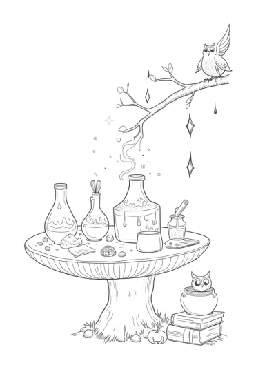 Potion Laboratory Under a Giant Mushroom