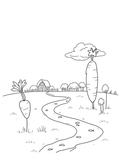 Giant Carrot and Colossal Sunflower Farm Scene