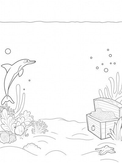 Underwater Wonderland with Dolphins and Treasures