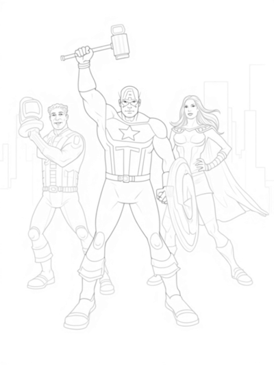 Avengers Team-Up: Captain America, Thor, and Black Widow Ready for Battle