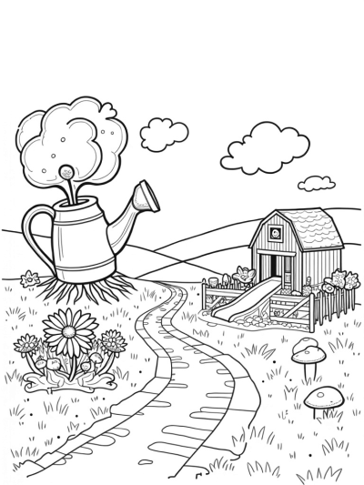 Giant Vegetables and a Watering Can Barn