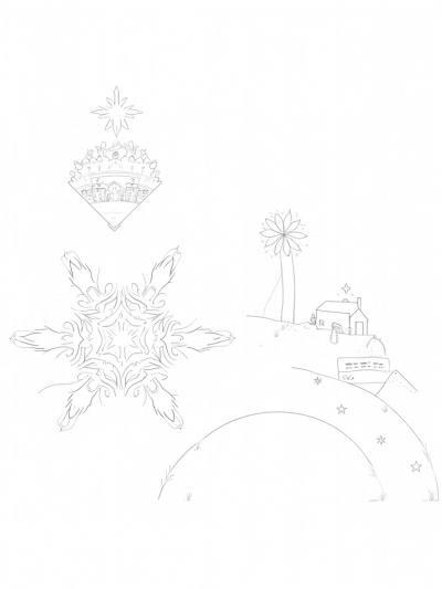 Holiday Village in Giant Snowflakes