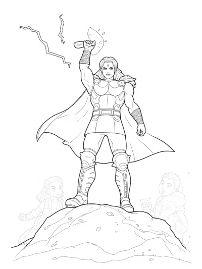 Thor Ready for Battle with Mjölnir