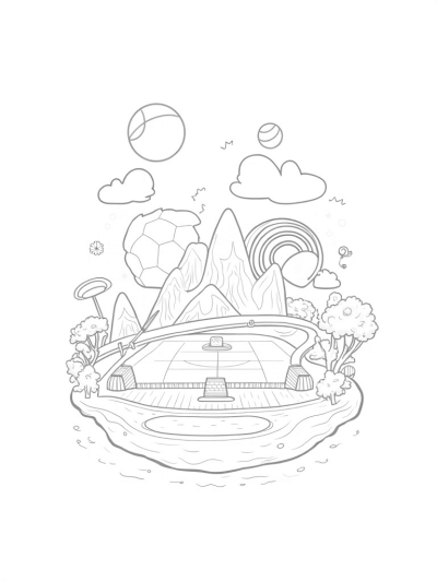 Floating Sports Arena in the Clouds