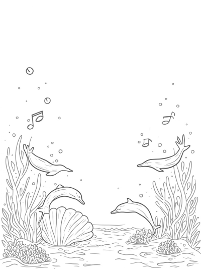 Dolphins Dancing Through a Coral Symphony