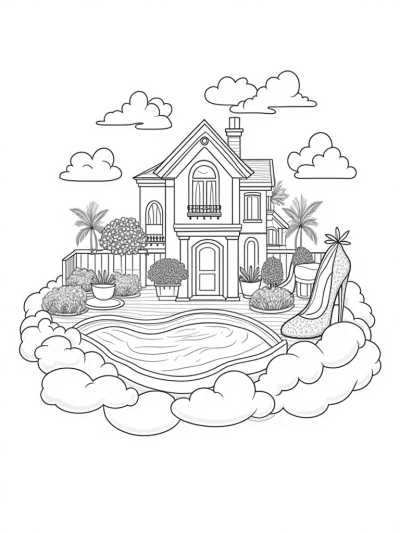 Dreamhouse on a Cloud with Candy Furniture