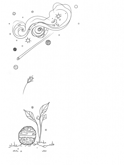 Celestial Garden of Cosmic Flowers