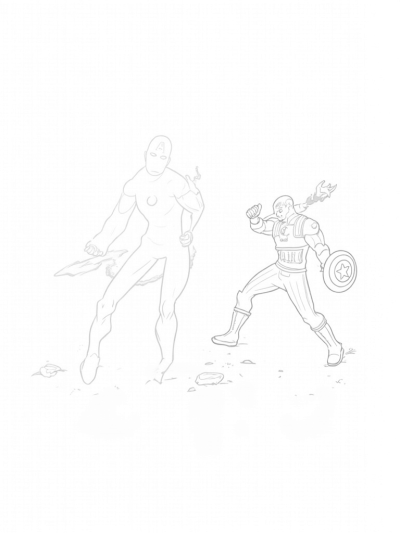 Iron Man and Captain America in Action