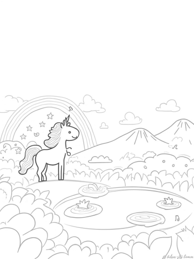 Majestic Pony in a Colorful Meadow